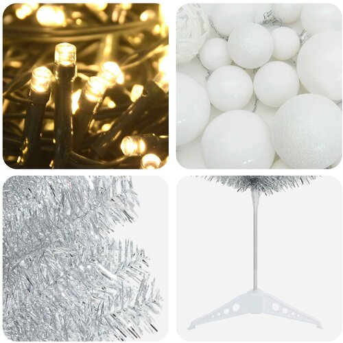  Umjetno usko božićno drvce s kuglicom 150 cm 150 LED lampica Slike
