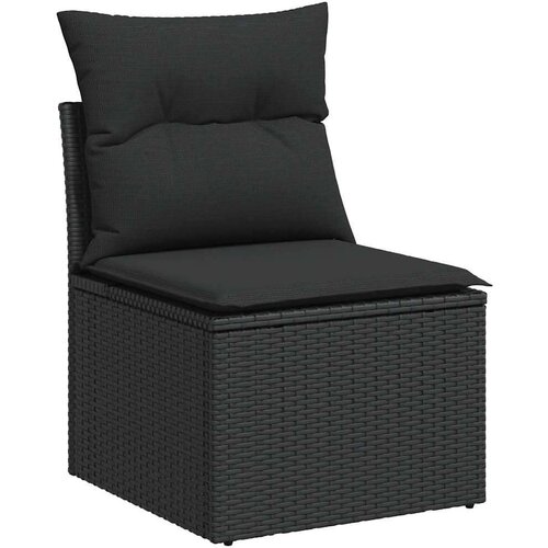vidaXL 9-dijelni set vrtnih sofa s jastucima crni od poliratana bagrem Cene