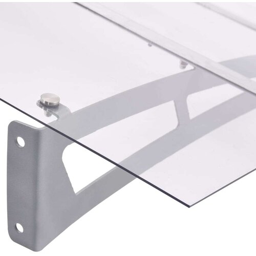 VidaXL Nadstre&amp;scaron;nica za vrata srebrna i prozirna 120x90 cm polikarbonat Slike