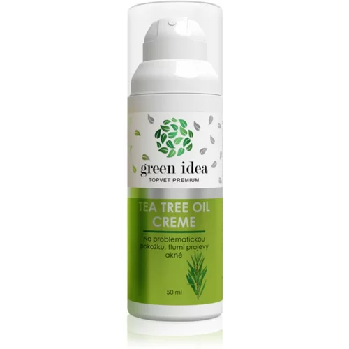 Green Idea Topvet Premium Tea Tree Oil Creme regeneracijska dnevna krema za problematično kožo, akne 50 ml