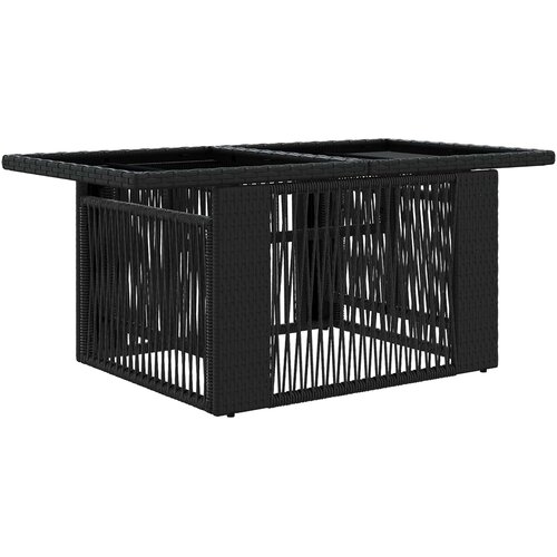 vidaXL Vrtna miza Črna 100 x 55 x 37 cm PE Ratan in Steklo, (5000285897) Cene