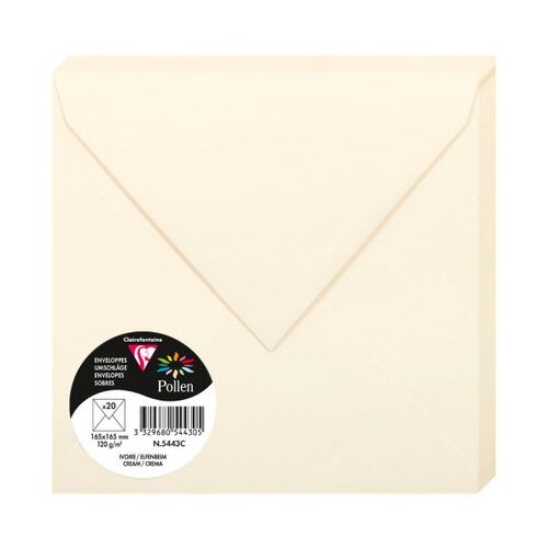 Clairefontaine kuverte Pollen 165x165mm 120gr cream 1/20 Cijene