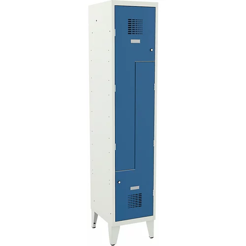  Garderobna omara Z, VxŠxG 1940 x 400 x 500 mm, z nogami, svetlo modra vrata