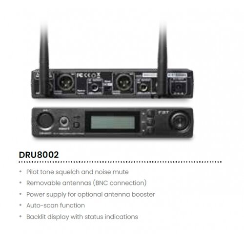 FBT DRU8002 UHF PLL DUAL CH DIV RECEIVER 614~650Mhz - prijemnik Cijene
