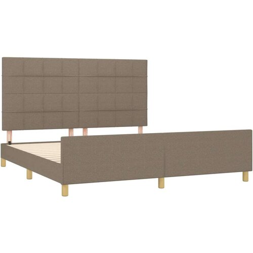 VidaXL okvir za krevet s uzglavljem smeđesivi 180 x 200 cm od tkanine Slike