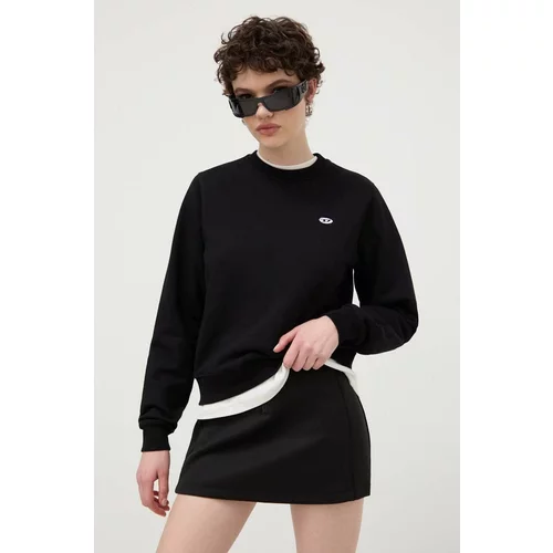 Diesel Bombažen pulover ženska, črna barva