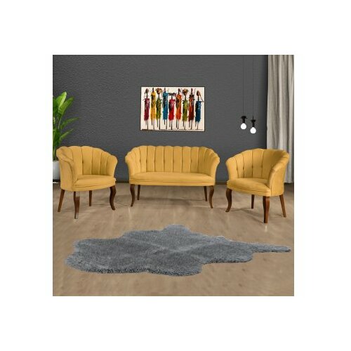 Atelier Del Sofa sofa i fotelja daisy walnut wooden mustard Slike