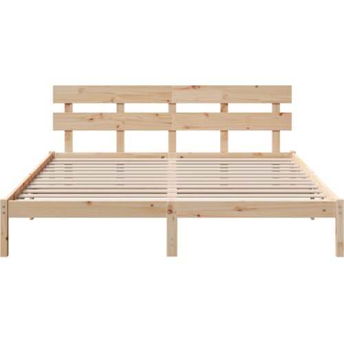 VidaXL krevetni okvir s uzglavljem 180x200 cm masivna drvena borovina Slike