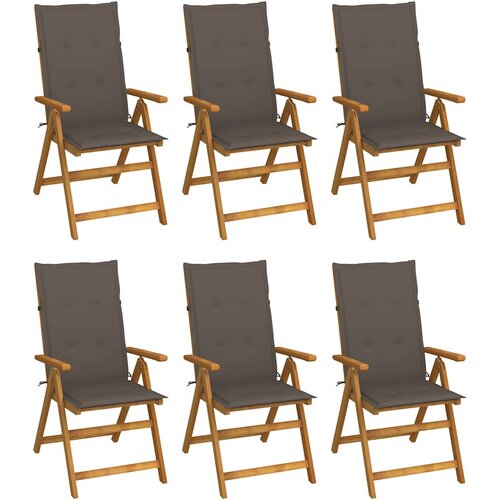  Sklopive stolice 6 kom s jastucima od punog bagremovog drveta Tupe 120 x 50 x 3 cm Cijene