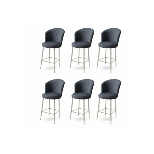 HANAH HOME set 6 barskih stolica alte anthracite chrome Slike