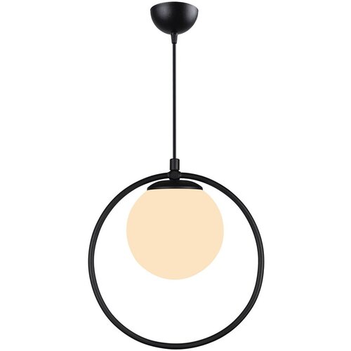 Squid Lighting Črna kovinska viseča svetilka s steklenim senčnikom ø 15 cm Ates - Squid Lighting Cene
