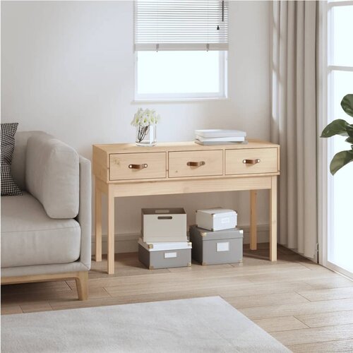 The Living Store Konzolna mizica 114x40x75 cm trdna borovina - Konzolna Mizica, (21662662) Slike