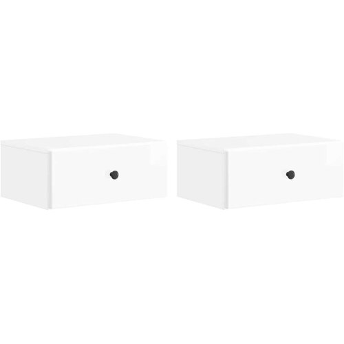  Stenski nočni omarici 2 pcs Bela visok sijaj 49 x 34,5 x 20 cm, (5000209949) Cene