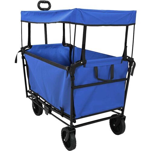  Sklopiva ručna kolica Crna 105 x 56.5 x 116 cm Oxford tkanina - Plava Cijene