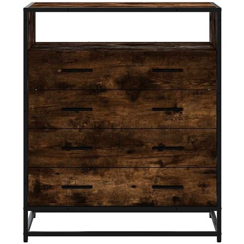 VidaXL Ormar s ladicama dimljeni hrast 70x41x83,5 cm konstruirano drvo Slike