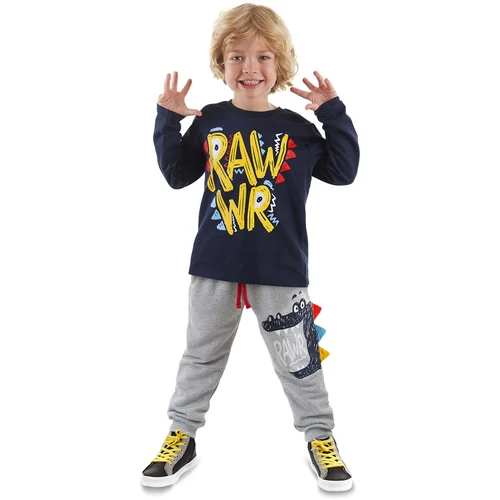 Denokids Rawr Boy T-shirt Tracksuit Bottom Set