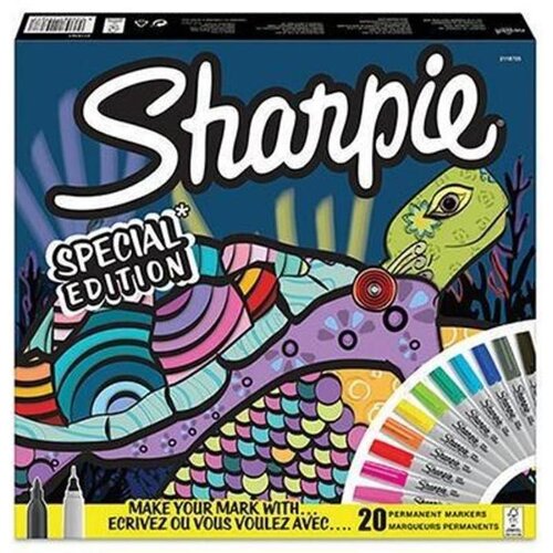 Marker Sharpie fine+ul.fine 20/1 ŽELVA Slike