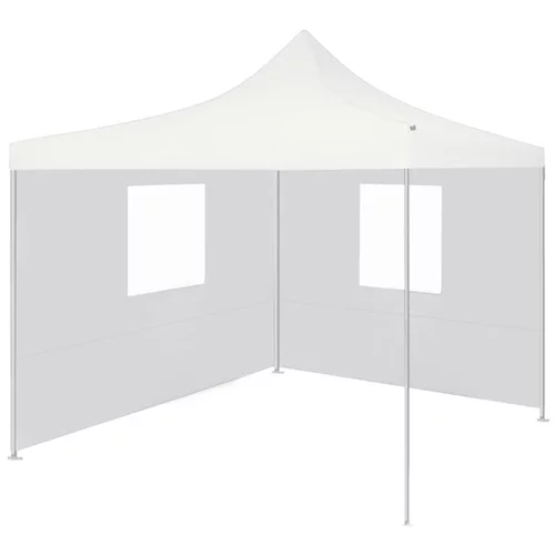  profesionalen zložljiv vrtni šotor z 2 stranicama 2x2 m bel