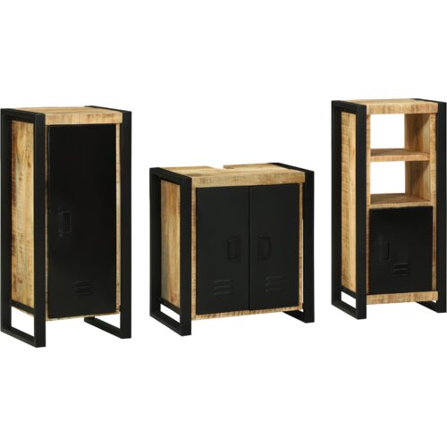  Set namještaja za kupaonicu 3 pcs Smeđa Čvrsto drvo manga Cijene