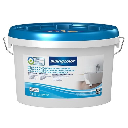 SWINGCOLOR BARVA ZA KOPALNICO IN KUHINJO BELA (1 l, preprečuje nastanek plesni, paroprepustna, dobro pokrivna, zelo izdatna, trpežna, mat) Cene