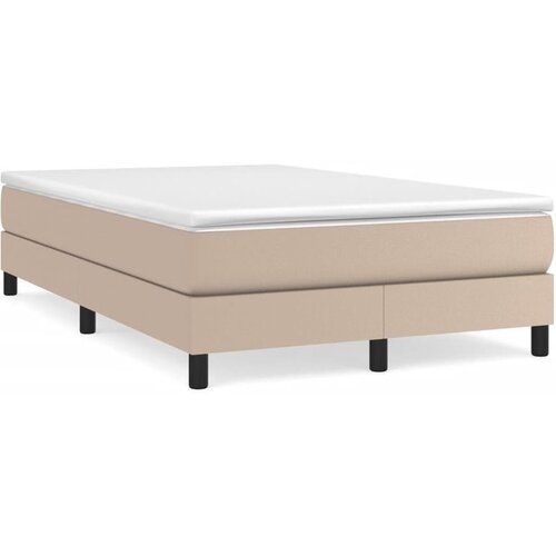 vidaXL Box spring postelja z vzmetnico kapučino 120x190cm umetno usnje Cene