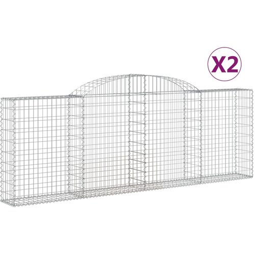  Lučne gabionske ko&amp;scaron;are 2 kom 300x30x100/120cm pocinčano željezo Slike