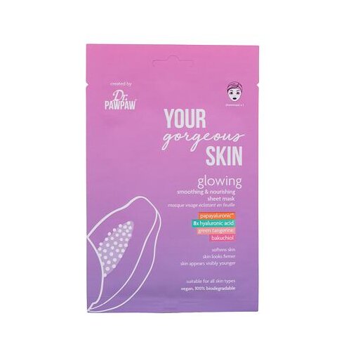 Dr.PAWPAW Your Gorgeous Skin Glowing Sheet Mask osvetljevalna maska za obraz 25 ml za ženske Slike
