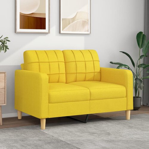 vidaXL Dvosjed od tkanine svjetložuti 120 cm Cijene