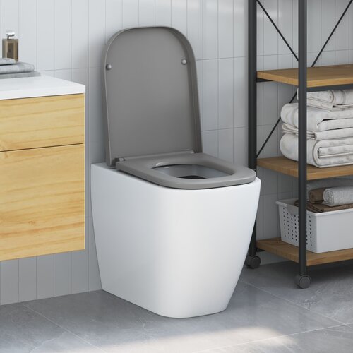 VidaXL Siva Plastika Standard Podesivi nasloni za ruke WC sjedalo Slike