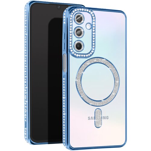 AVIZAR Diamantno ohi&amp;scaron;je za Samsung Galaxy A15 MagSafe Contour Strass, Svetlo modra, (5000015782) Slike