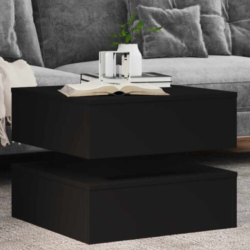  Stolić za kavu s LED svjetlima crni 50 x 50 x 40 cm Slike