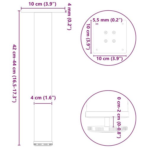  Noge stolića za kavu 4 kom bijele 42-44 cm čelik Slike