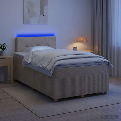  Boxspring krevet s madracem Krem 120 x 200 cm Tkanina Cijene