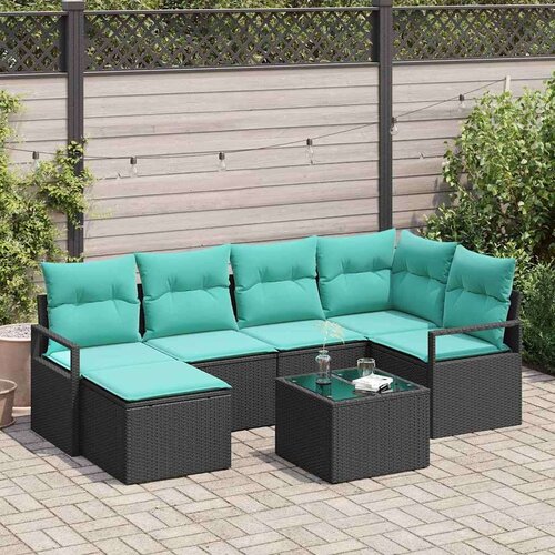 Set sofe s jastukom 7 pcs Crna poliratan Cijene
