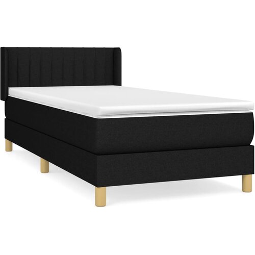 Maison Chic Box spring postelja - Vzmetna postelja z vzmetnico črn 90x190 cm blago SL20324, (21881386) Slike