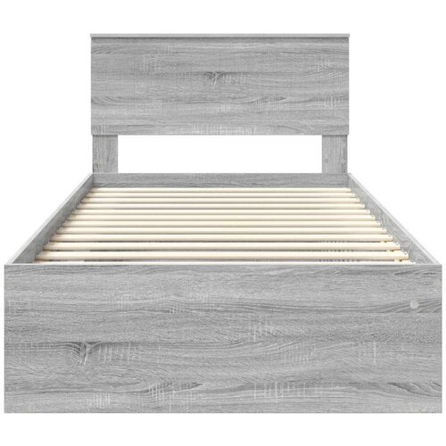  Okvir za krevet s uzglavljem Siva Sonoma 100 x 200 cm Slike
