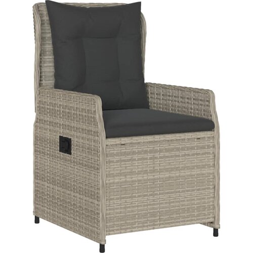  7-dijelni vrtni blagovaonski set od poliratana s jastucima sivi Siva 200 x 100 x 74 cm Slike