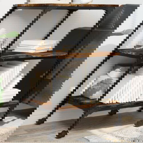 VidaXL Stalak za pisač s 3 razine boja hrasta 50 x 41 x 75 cm drveni Slike