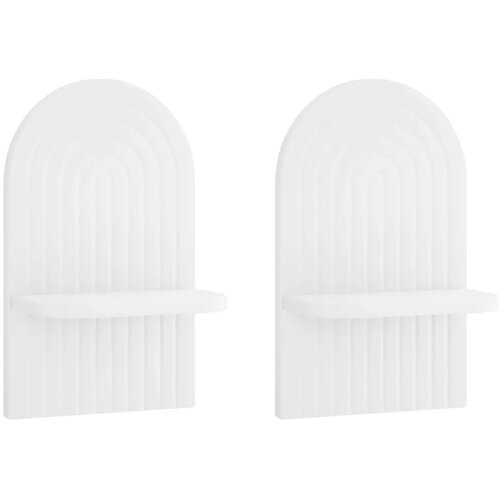  Zidna polica 2 kom. Bijela 23 x 13.5 x 37.5 cm Prerađeno drvo - Bijela 23 cm Slike