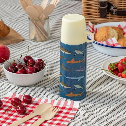 REX International Modra otroška termovka 350 ml Sharks – Cene