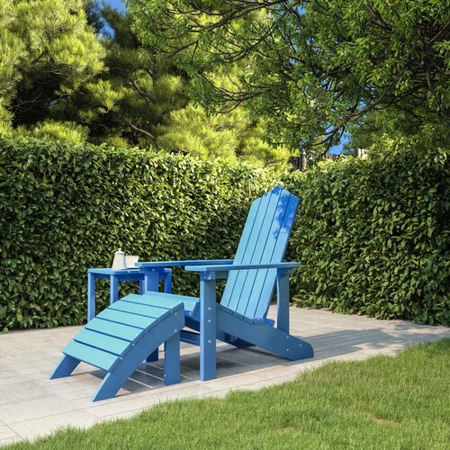 The Living Store vrtni stol adirondack s stolčkom za noge hdpe aqua moder - vrtni stol, (21427621) Cene