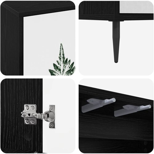  ormar HANAU 102 x 33 x 51 cm Crni hrast Konstruirano drvo Slike