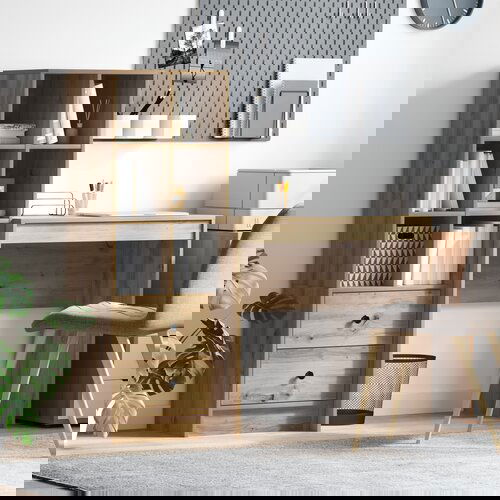 vidaXL Miza s shranjevanjem Umetniški hrast Iverna plošča Cene