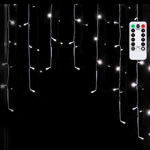 Aigostar led spoljna novogodi&amp;scaron;nja girlanda 200xLED/6W/230V/8 funkcija 3x1m IP44 hladno-bela+daljinski upravljač Slike