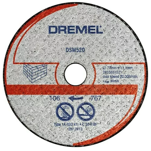 Dremel Rezalna plošča za zidove DSM 520 (77 mm, globina reza: 20 mm, 2 kosa)