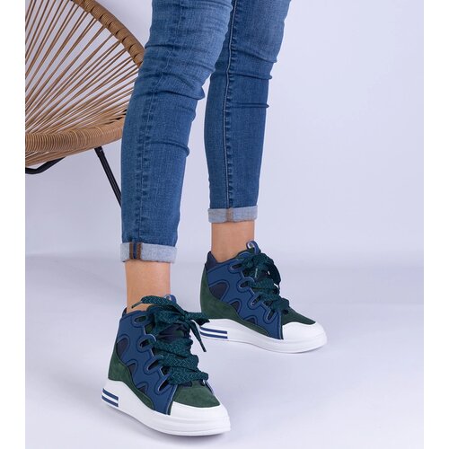 Gemre Gralina women's navy sneakers with thick laces Cene