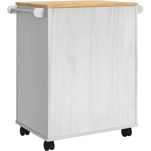  Kuhinjski kolica Bijelo 72 5 x 45 x 80 cm Čvrsto borovo drvo Slike