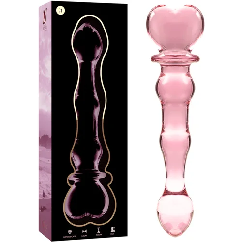 Ibiza Nebula Model 21 Dildo Borosilicate Glass 20.5x3.5cm Pink