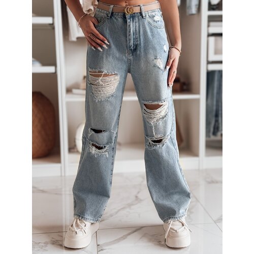 DStreet Spodnie damskie jeansowe wide leg z dziurami NOWISTA niebieskie Cene