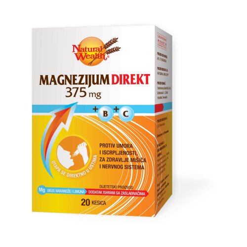 Natural Wealth Magnezijum Direkt 375 mg, 20 Kesica - Brza Podrška Mišićima Cene